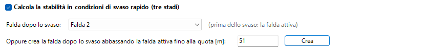 Falda dopo lo svaso creata a quota 51